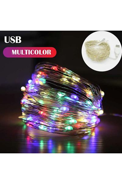 Choice 5m 50LED Multicolor 5M/10M USB Fairy Light New Year LED Christmas Light Waterproof Copper Wire Strin