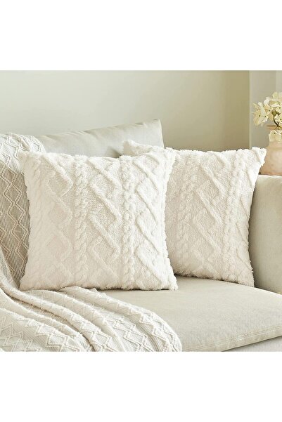 Choice طقم ملابس أبيض من قطعة واحدة مقاس 400 مم × 400 مم، غطاء وسادة ناعم قصي...