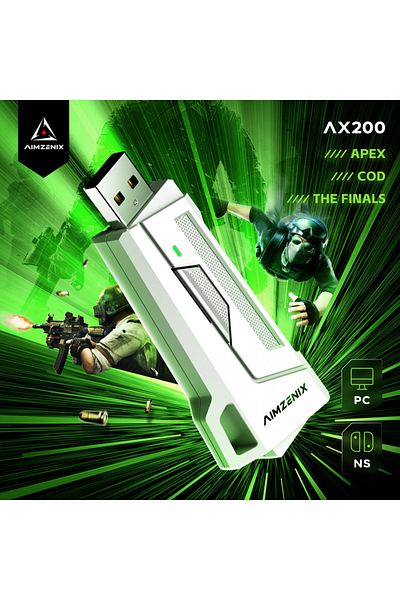 XMSJ AX200 Aimzenix AX200 PC Gaming K&M Converter/Adapter/App Customization, 1000Hz Reporting Rate