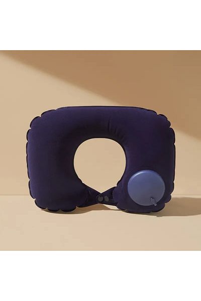Choice Dark Blue 1pc Travel Pillows Airplanes Inflatable Super Light Portable Neck Pillow U-shape Automatic