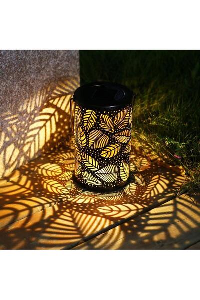 Choice 0-5 واط أبيض دافئ 1 قطعة ورقة مجوفة الشمسية حديقة فانوس في الهواء الطل...