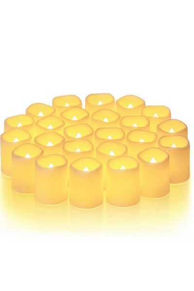 Choice 24PCs Flickering LED Ivory Electronic Candle, Flameless Tealight Candle, Battery Operated LED Tealig