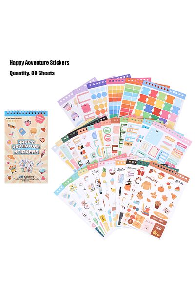 Choice Happy Aoventure 1213pcs Colorful Paper Label Sticker Book Daily Notes Marking Aesthetic Planning Coi
