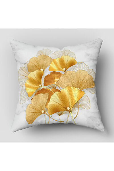 Choice 45 × 45 سم جانب واحد 1 قطعة غطاء وسادة مطبوع عليه أوراق الجنكة غطاء وس...