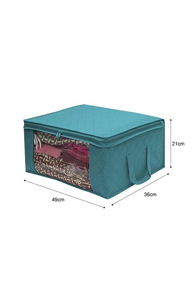 Choice Blue 1pc 1/3/pcs Large Capacity Clothing Storage Box Folding Non Woven Fabric Quilts Clothes Organiz