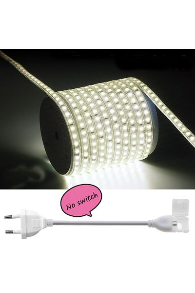 Choice 3m length AC220V EU Plug Natural white 4000K Ultra-thin Waterproof Led Strip Light 10cm Cut 220V 120