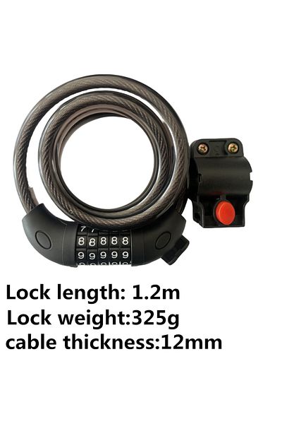 Choice black Bicycle Lock 5 Digit Code Anti-theft Lock Bike Security Accessory Steel Cable Cycling Bicycle