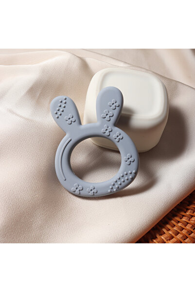 Choice grey 2024 New Baby Teether carrot bunny Shape Silicone Teether Teething Toy Kids Sensory Educational