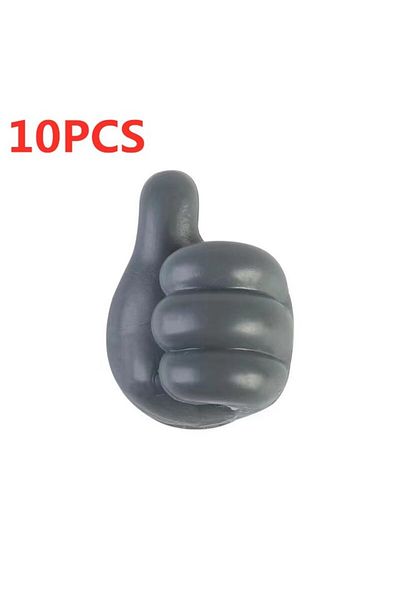 Choice 10PCS Grey Silicone Thumb Wall Hook Cable Management Wire USB Organizer Clips Wall Hooks Hanger Stor