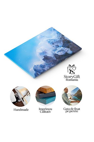StoryGift Romania Tablou Canvas Laguna Islandeza Relaxare In Geotermal Islanda, Apa Albastra, Natura, Calatorie,