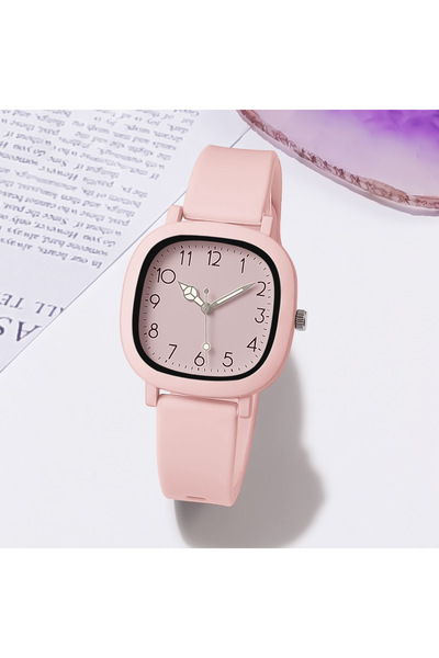 Choice ساعة كوارتز نسائية من ماركة بينك فاشن، إصدار 2024، مصنوعة من السيليكون...