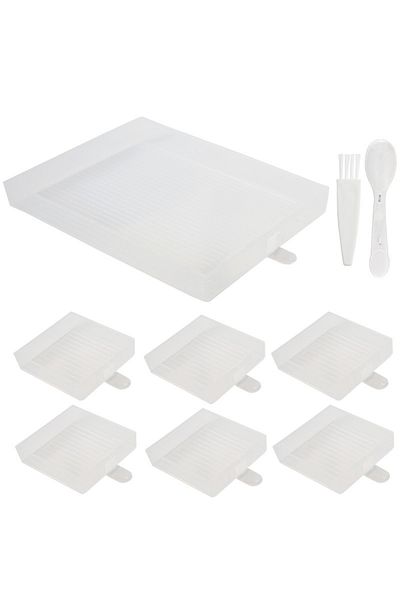 Choice FG-White 1pc 6 Grids Palette Diamond Painting Accessory Tray Kits Large Capacity Plate Tool Nail Art