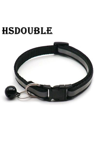 Choice 2X Black 2Pcs/Pack 12 Colors Reflective Adjustable Cats And Small Dogs Collars With Bells Pet Suppli