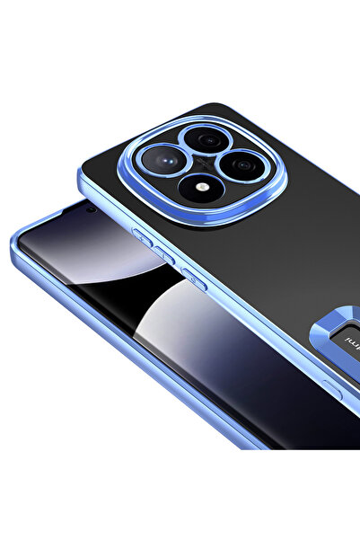 m.tk moveteck Xiaomi Redmi Note 14 Pro Plus Kılıf Tam Kamera Korumalı Metalik Renkli Kenar Yumuşak Şeffaf Silikon