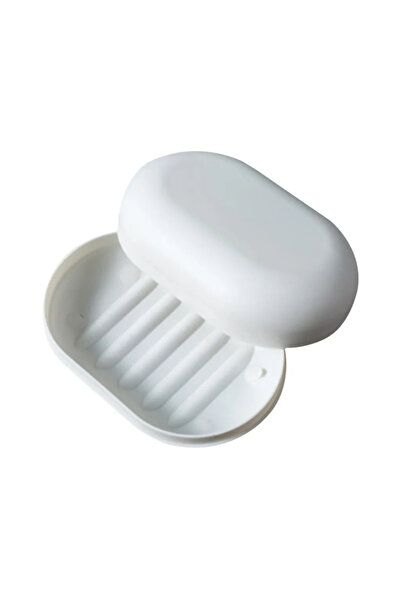 Choice 1 قطعة بيضاء 1/3 قطعة من البلاستيك صندوق صابون الحمام مع أغطية السفر المحمولة الصغيرة صينية الصابون طبق