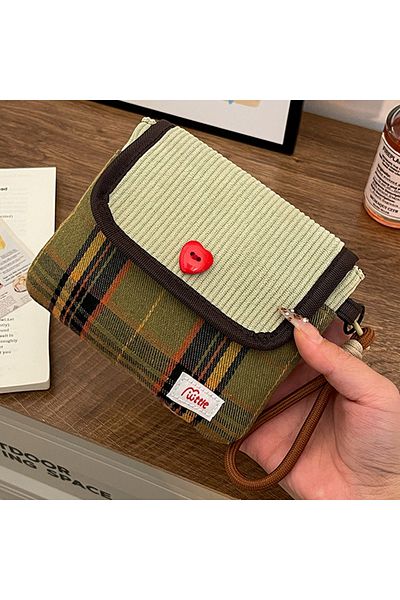 Choice green Contrast Color Data Cables Organizer Sanitary Pads Bag Large Capacity Cosmetic Bag Multipurpos