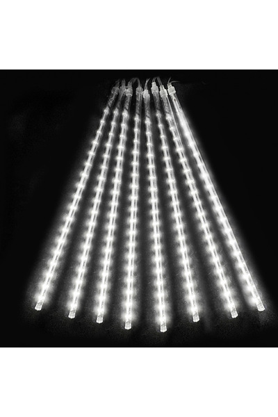 Choice سلسلة أضواء نيزك LED بيضاء بمقبس أمريكي مكونة من 8 أنابيب لتزيين الكري...