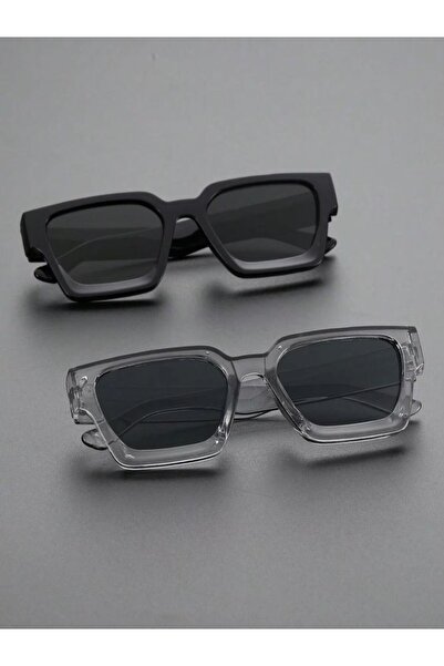 Choice 2PCS CGM2208-B.GY 2PCS Plastic Fashion Rectangular Frame Women Sunglas...