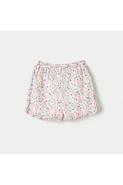 giggles All-Over Floral Print Shorts With Elasticated Waistband