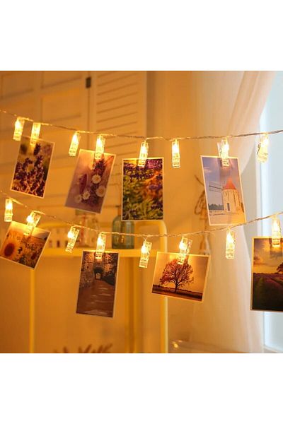Choice 1.5M10L Warm White 1pc 1.5M10L Photo Clips String Lights Christmas Fairy Lights Battery-operated Gar