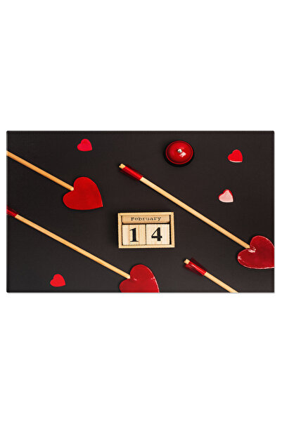 StoryGift Romania Tablou Canvas Calendar Din Lemn Cu Litera 14 Februarie Vizi...