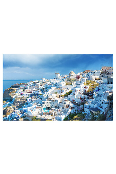 StoryGift Romania Tablou Canvas Vedere A Orasului Santorini, Grecia Arhitectu...