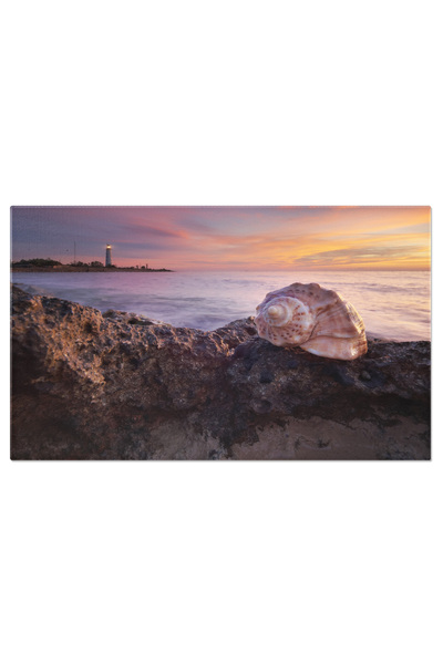 StoryGift Romania Tablou Canvas Apus Cu Cochilie Pe Marea Soare, Cer, Golful,...