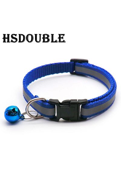 Choice 2X Dark Blue 2Pcs/Pack 12 Colors Reflective Adjustable Cats And Small Dogs Collars With Bells Pet Su