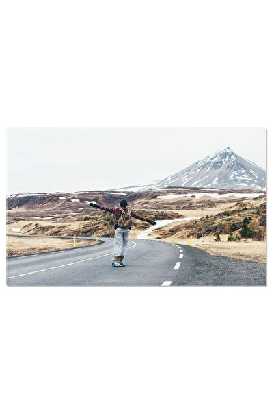 StoryGift Romania Tablou Canvas Longboard In Orasul Metropolitan, Excitare, Calatorie, Urbanism, Viata De Noapte.