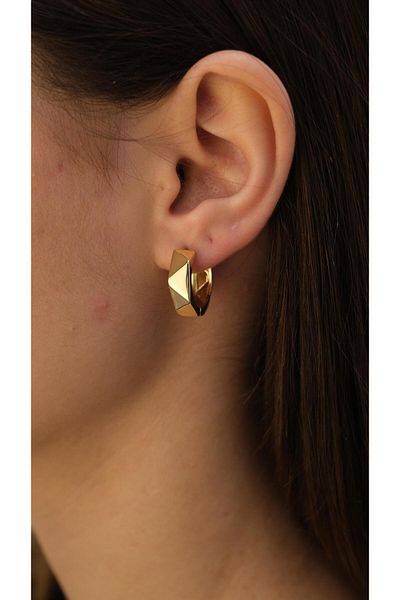 Jerie Gold Triangle Bombe Mini Hoop Earrings