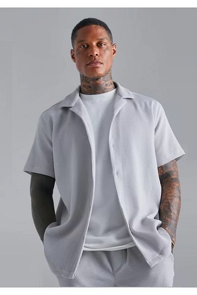 NEWLAKER Unisex Oversize Premium Κοντομάνικο Οθωμανικό Πουκάμισο