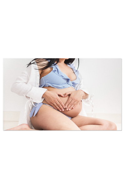 StoryGift Romania Tablou Canvas Femeie Facand Semnul Inimii Pe Burtica Gravid...