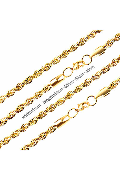 Choice قلادة من الفولاذ المقاوم للصدأ من LUXUSTEEL بطول 60 سم (24 بوصة) 5 مم ...