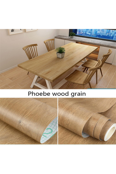 Choice ملصق حائط من الفينيل المقاوم للماء بتصميم حبيبات الخشب مقاس 50 × 500 س...