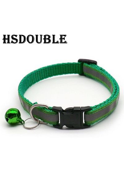 Choice 2X Dark Green 2Pcs/Pack 12 Colors Reflective Adjustable Cats And Small Dogs Collars With Bells Pet S
