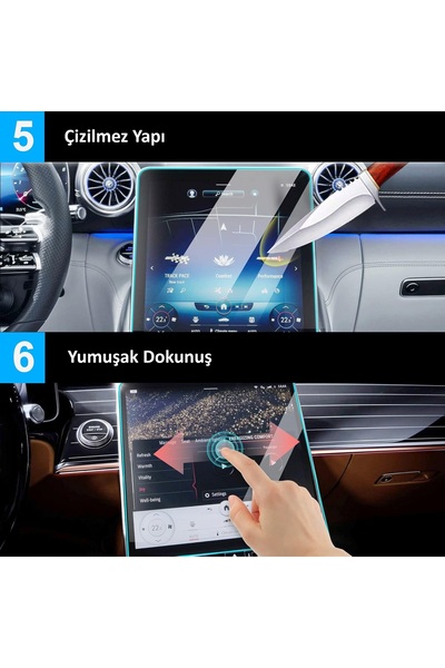 Mobilite TOGG T10X / T10F Uyumlu Dijital Gösterge Bilgi Ekranı ve Multimedya Bütün Set 9H Nano Ekran Koruyucu