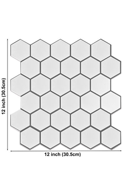 Choice 10 قطع VP504 ملصقات بلاط الحائط السداسية الشكل، ورق حائط فيني ثلاثي ال...