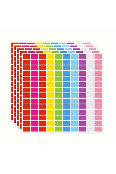 Choice 5 Sheets/700pcs Rectangular Colorful Stickers Assorted Removable Stickers 10 Colors For Classroom...