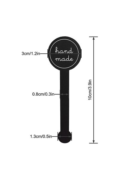 Choice 100pcs 100/200pcs Black Hand Made Long Sealing Sticker Pudding Bottle Sticker, Baking Box Label Stic