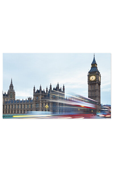 StoryGift Romania Tablou Canvas - Strazile Londrei, Autobuz Rosu, Cladiri Ist...