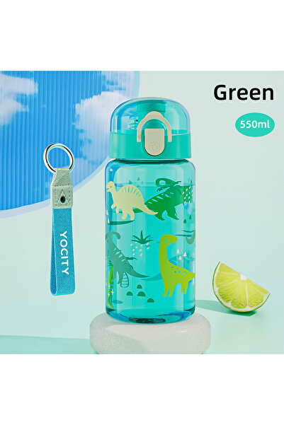 Choice 550ml Green 1pc 18.6oz Leakproof Cartoon Water Cup Portable Water Bottle With Rope Easy-to-Carry For