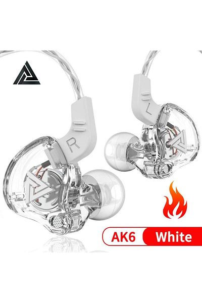 Choice AK6-White Original QKZ AK6 Copper Driver HiFi Wired Earphone Race Sport Headphone Bass Stereo Headse