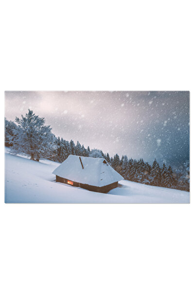 StoryGift Romania Tablou Canvas Peisaj Cu Casa Inzapezita Iarna, Casa, Munte, Inzapezit, Peisaj 1911