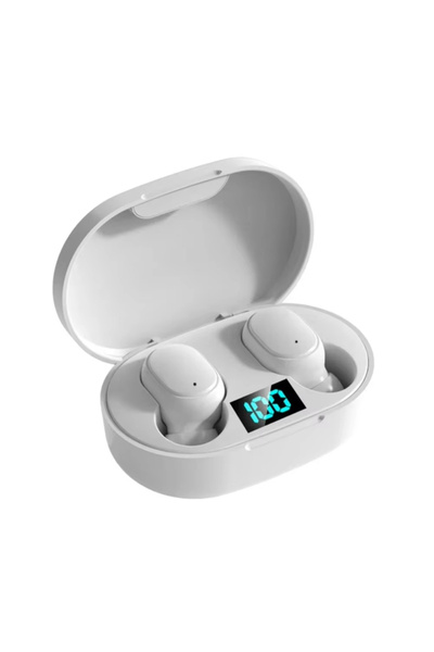 Choice سماعات أذن بلوتوث لاسلكية E6S TWS بيضاء اللون مزودة بخاصية إلغاء الضوض...