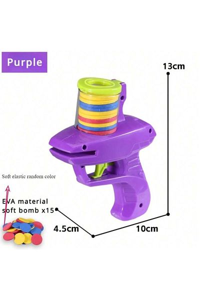 Choice Purple Foam Disc Launcher Flying Disc Handheld Shooter Indoor Shooting Game Outdoor Backyard Toy For