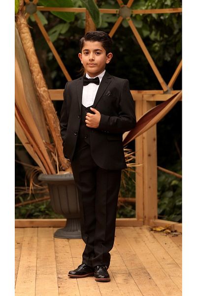 güncüoğlu Güncüoglu Vest Shirt Including Bow Tie Armor Patterned Children's Suit