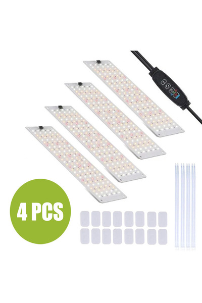 Choice مجموعة من 4 مصابيح LED لزراعة النباتات، رفيعة للغاية، ذات طيف كامل، قابلة للتعتيم، مزودة بمؤقت، تحت الخزانة، من الاتحاد الأوروبي