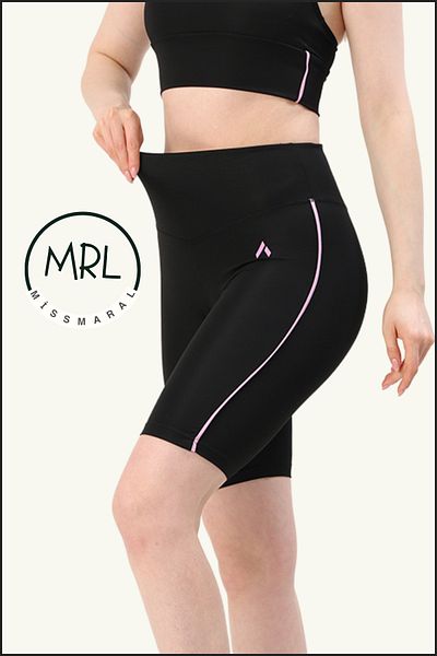 missmaral Women's Black High Waist Recovery Biker Shorts Short Sports Tights Lycra Diver Biker Tights 1043