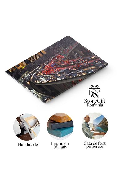 StoryGift Romania Tablou Canvas: Ambuteiaj In Shanghai - Vedere Aeriana A Aglomeratiei Urbane