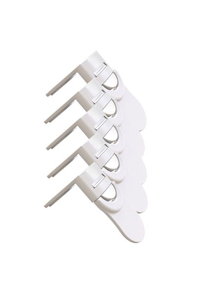 Choice 5PCS Baby Safety Lock Drawer Anti-Pinching Hand Cabinet Drawer Locks Plastic White Safety Buckle for
